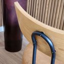 Ver imagem 4 de Kit 02 Poltrona Puff Vênus com Encosto de Madeira Corino Caramelo Formato de Lua