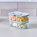 Ver imagem 4 de Conjunto de Potes de Vidro Herméticos Retangulares - 6 Unidades - Tampa com Alavanca