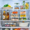 Ver imagem 3 de Conjunto de Potes de Vidro Herméticos Retangulares - 6 Unidades - Tampa com Alavanca