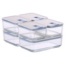Ver imagem 1 de Conjunto de Potes de Vidro Herméticos Retangulares - 6 Unidades - Tampa com Alavanca