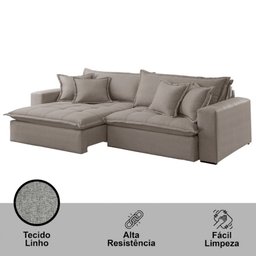 Sofá Zen Linho 02 Módulos 100 Cm B25 Meu Sofá Online - 3