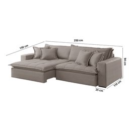Sofá Zen Linho 02 Módulos 100 Cm B25 Meu Sofá Online - 5