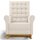 Ver imagem 5 de Kit 02 Poltronas de Amamentação Base Madeira Balanço Brenda G05 Veludo Creme - Mpozenato
