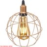 Lustre Pendente Aramado Duplo Globo Cabo Regulável Luminária Agp Ilumini GLOBO LUXDPENAR Cobre Rose  - 3