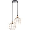 Lustre Pendente Aramado Duplo Globo Cabo Regulável Luminária Agp Ilumini GLOBO LUXDPENAR Cobre Rose  - 1