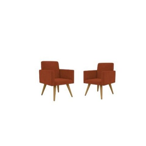 Kit com 2 Poltrona Decorativa Talita Cor Terra Cota