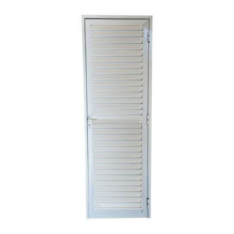 Porta Veneziana de Alumínio 80x210cm Abertura Direita Kazan Branco