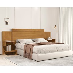 Cabeceira Box Casal/queen para Quarto com Mesa de Cabeceira Prateleira Lateral Aurora Design Moderno - 1