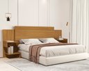 Ver imagem 1 de Cabeceira Aurora para Box Casal/queen para Quarto com Mesa de Cabeceira Design Moderno de Mdf