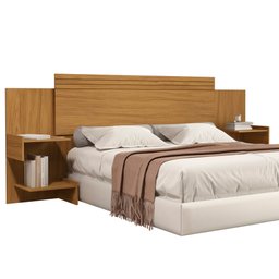 Cabeceira Box Casal/queen para Quarto com Mesa de Cabeceira Prateleira Lateral Aurora Design Moderno - 2