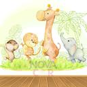 Ver imagem 1 de Papel de Parede Infantil Animais Floresta 1m²