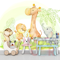 Papel de Parede Infantil Animais Floresta 1m² - 3