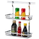 Ver imagem 2 de Suporte Retangular Prateleira Dupla Para Barra De Cozinha - Aço Cromado