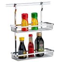 Ver imagem 1 de Suporte Retangular Prateleira Dupla Para Barra De Cozinha - Aço Cromado