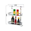 Ver imagem 3 de Suporte Retangular Prateleira Dupla Para Barra De Cozinha - Aço Cromado