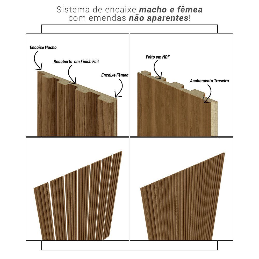 Cabeceira Ripado Modular 7 Caixas Atalaia Cama King Linea Brasil - 6