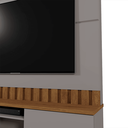 Ver imagem 6 de Home Florianópolis 1,75m Tvs 70'' Painel Ripado Nichos e Porta Correr - Grigio Fosco/amendoa