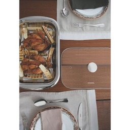 Kit para assar e servir aço inox com tampa de vidro 4 pç. Cosmos Tramontina - 3