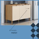 Ver imagem 5 de Balcão 3 Portas 1 Gaveta 120cm com Tampo 100% MDF Vert Plus Freijó/Soft