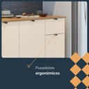 Ver imagem 7 de Balcão 3 Portas 1 Gaveta 120cm com Tampo 100% MDF Vert Plus Freijó/Soft