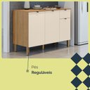 Ver imagem 6 de Balcão 3 Portas 1 Gaveta 120cm com Tampo 100% MDF Vert Plus Freijó/Soft