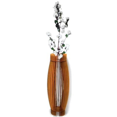Vaso de Chão Decorativo Grande Obelisco Mdf:mdf Cru