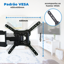 Ver imagem 7 de Suporte Articulado para Tv Led / Oled / Qled 23" até 65" com Peso até 35kg Ft-4461p - Fixatek