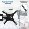 Suporte Articulado para Tv Led / Oled / Qled 23" até 65" com Peso até 35kg Ft-4461p - Fixatek - 7
