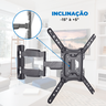 Suporte Articulado para Tv Led / Oled / Qled 23" até 65" com Peso até 35kg Ft-4461p - Fixatek - 5