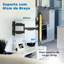 Ver imagem 4 de Suporte Articulado para Tv Led / Oled / Qled 23" até 65" com Peso até 35kg Ft-4461p - Fixatek