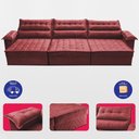 Ver imagem 5 de Sofá Retrátil e Reclinável 3,60m com Molas e Espuma D33 Thunder Velusoft Vermelho Cama Inbox
