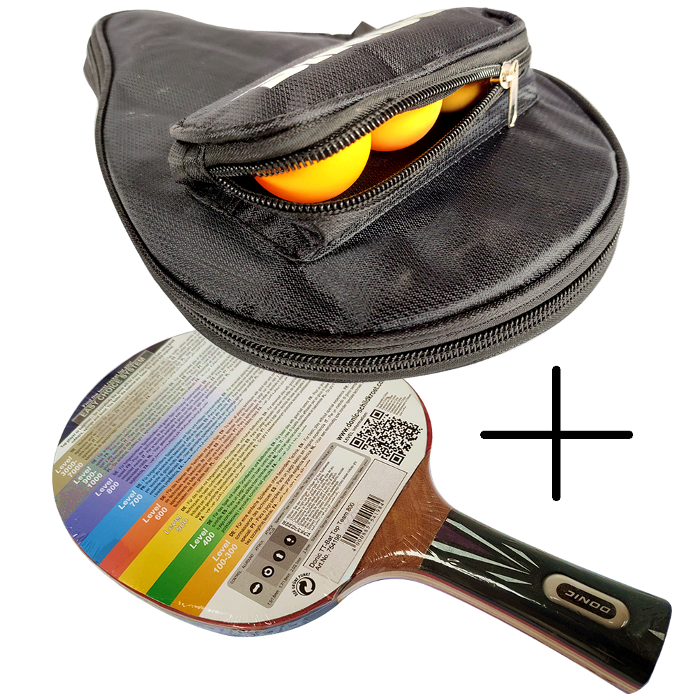 Kit Raquete Donic Top Team 800 + Porta Raquete Case Pro | MadeiraMadeira
