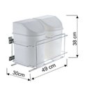 Ver imagem 2 de Lixeira Dupla 12 Litros Com Suporte E Corrediça Telescópica - Branca