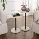 Ver imagem 2 de Conjunto Mesa Lateral em Mdf com Pé de Aço - Conjunto com 2 Mesas Off White