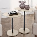 Ver imagem 4 de Conjunto Mesa Lateral em Mdf com Pé de Aço - Conjunto com 2 Mesas Off White