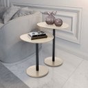 Ver imagem 3 de Conjunto Mesa Lateral em Mdf com Pé de Aço - Conjunto com 2 Mesas Off White