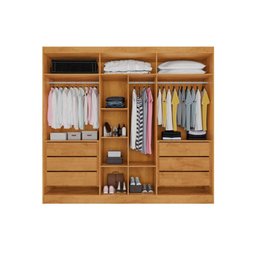 Guarda Roupa Casal 6 Portas (4 Ripadas e 2 C/ Espelho) e 6 Gavetas Oxford Off White - Europa - 3