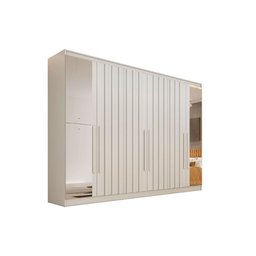 Guarda Roupa Casal 6 Portas (4 Ripadas e 2 C/ Espelho) e 6 Gavetas Oxford Off White - Europa - 4
