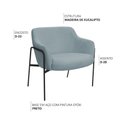 Ver imagem 3 de Kit 02 Poltronas Decorativas Jade Base Aço Preto Bouclé Azul Claro - Nexta Casa