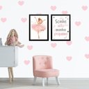 Ver imagem 2 de Kit 2 Quadros Infantis Bailarina - Sonhe Alto 24x18cm:madeira Preta