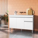 Ver imagem 1 de Balcão de Pia Cozinha Tatiane 120 Cm Branco 1999 sem Tampo Ajl Móveis