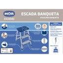 Ver imagem 5 de ESCADA BANQUETA ALUMINIO MOR 3 DEGRAUS DOBRAVEL 120KG