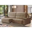 Ver imagem 1 de Sofá Retrátil e Reclinável Milão 3 Lugares Castor 2,50m Suede com Porta Copos Sofá Casa