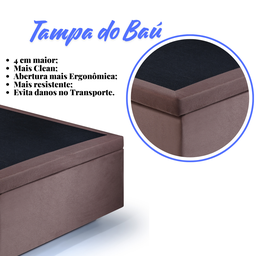 Cama Box Baú Solteirinho 78x188x42cm Suede com Pistão a Gás - 7