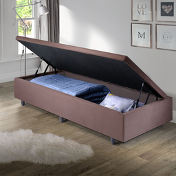 Cama Box Baú Solteirinho 78x188x42cm Suede com Pistão a Gás - 1