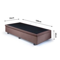 Cama Box Baú Solteirinho 78x188x42cm Suede com Pistão a Gás - 2