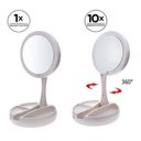 Ver imagem 3 de Espelho Maquiagem Led Articulavel 2 Lados Ampliacao Beleza