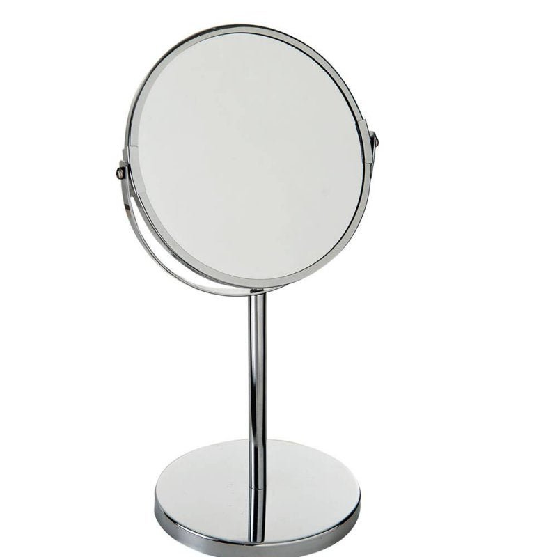 Espelho de Aumento Giratório Dupla Face Inox Ideal Barbear Maquiagem - MR8 8481 - 6