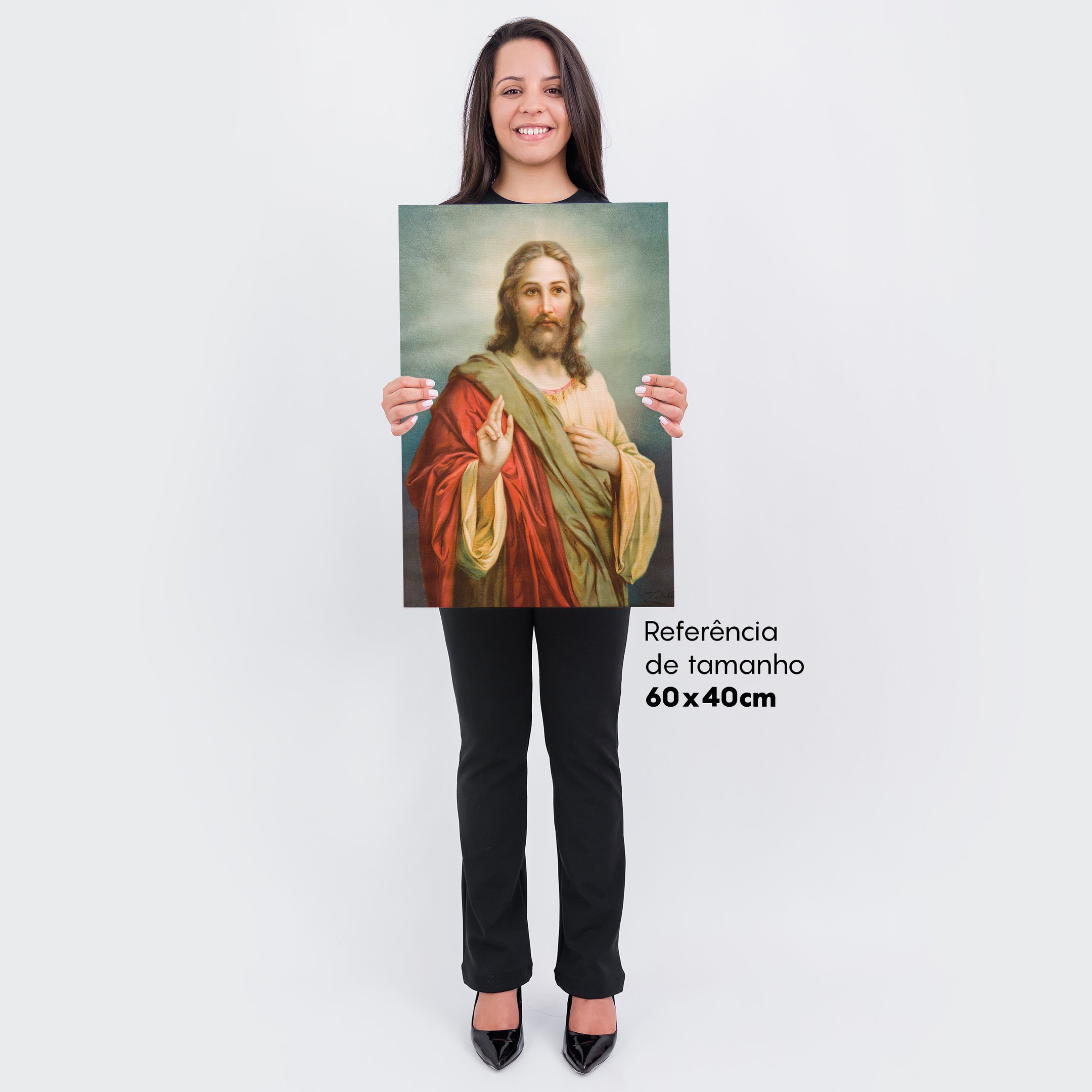 Quadro Jesus Cristo Religioso Sala Quarto 60x40 - 2