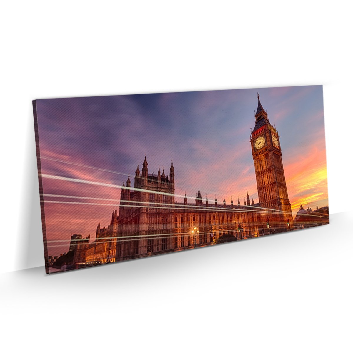 Quadro Inglaterra Londres Big Ben Ao Entardecer Tela 80x40 - 1